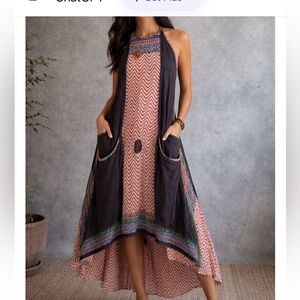 The White Raven Handmade Ajo Classic Maxi Halter Dress  Artisan Festival Dress